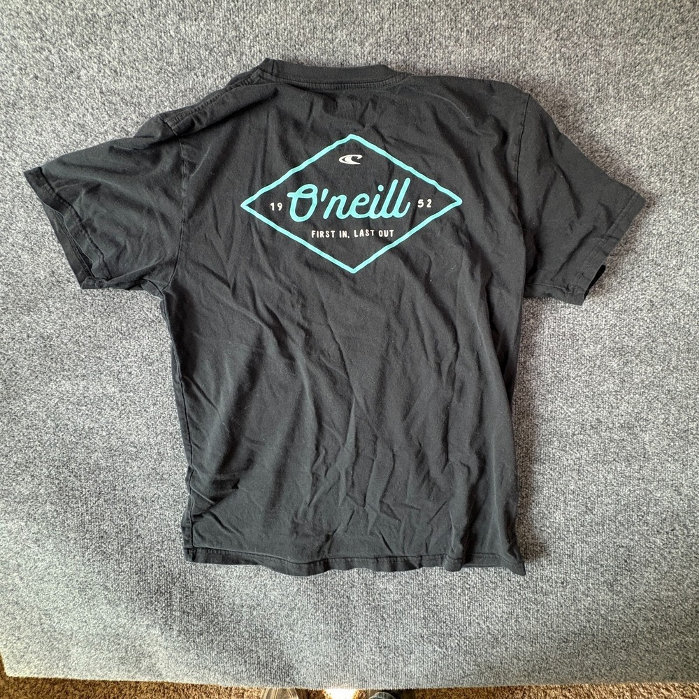 O'Neill First In Last Out T-Shirt Mens Large Black Cotton Graphic Logo Outdoor - Picture 8 of 10